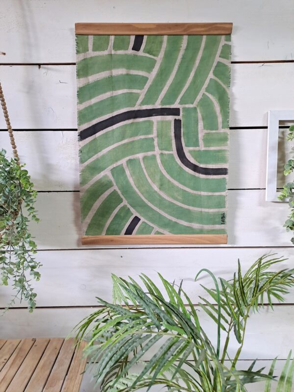 tenture murale botanique peinture décoration vert minimaliste