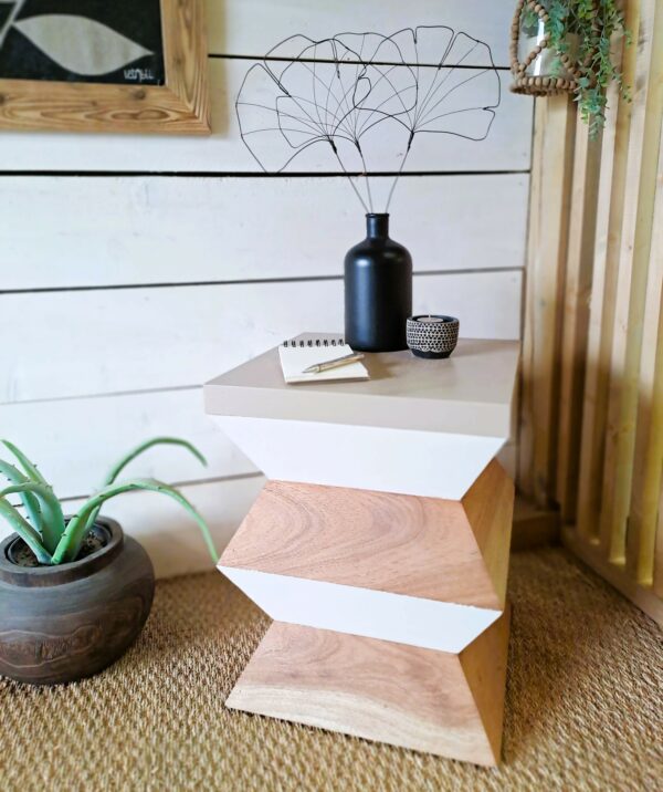 Table d'appoint design chevet bois
